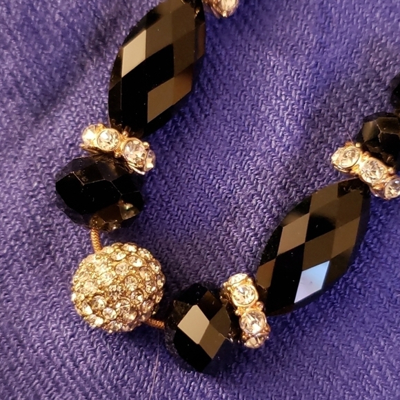 Nine West Black and Rhinestone Necklace - Picture 4 of 6